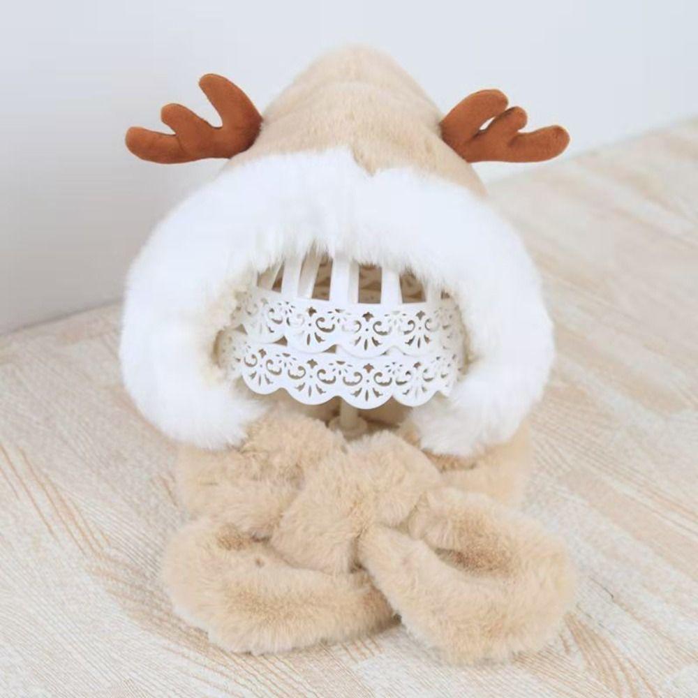 Knitting Children Plush Beanie Cloth Accessories Solid Neckerchief Cute Scarf Hat Set Girls