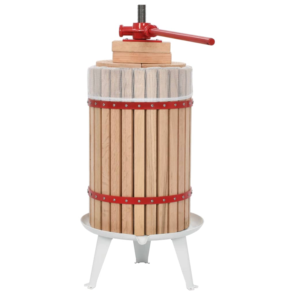 Vidaxl Grape and Fruit Press with Bag, 24 L, Oak Wood