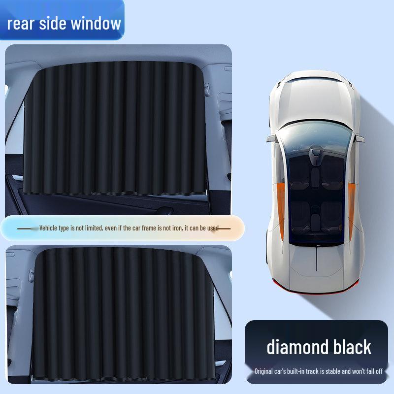 Car Sunshade Rail-Type Small Window Curtain: Heat Insulation & Privacy Visor for Children's Side Windows