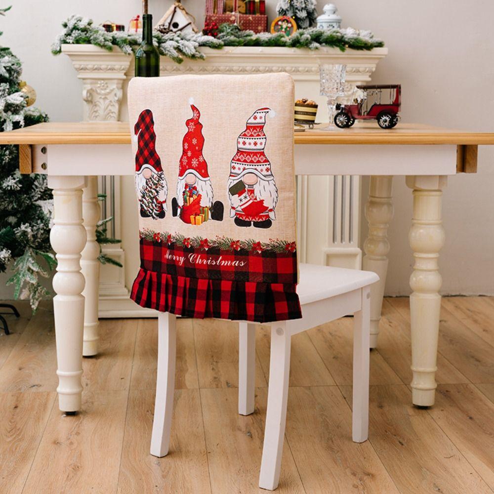 

Soft Xmas Dinner Chair Seat Cover Cartoon Christmas Table Decor New Year Supplies style3