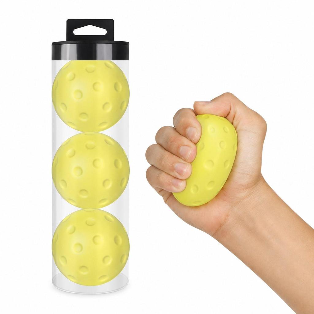 3Pcs Foam Pickleball Balls Sturdy Professional Home Soft Noise Reducing 74mm