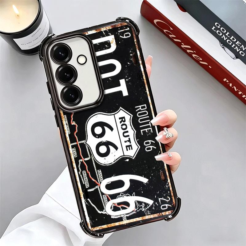 Retro Vintage License Plate Soft Phone Case For Samsung A17 A27 A07 A37 A57 A16 A56 A15 A55 A14 A54 A13 A53 A26 A36 A25 A35 A24