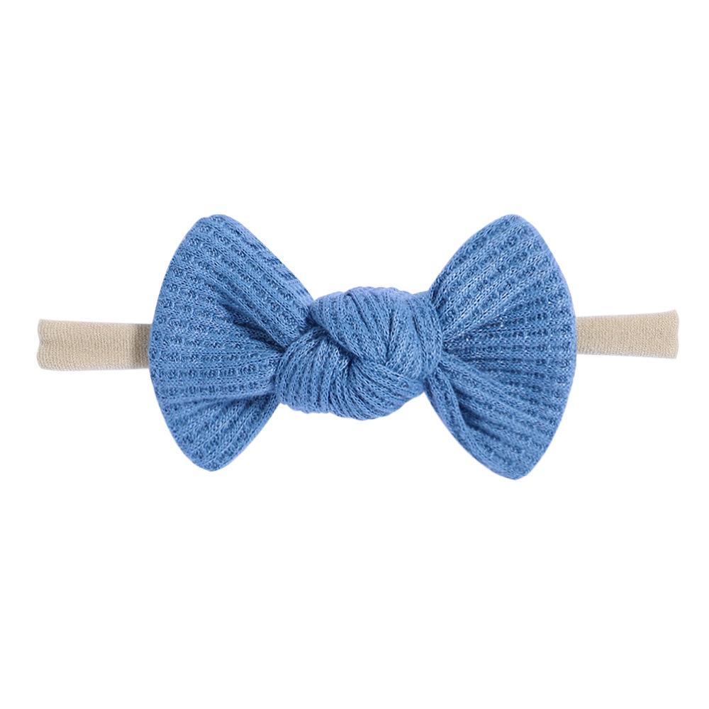 Tie Children'S Bow Headband Solid Color Knitted Waffle Baby Baby Headband Hair Accessories 2526