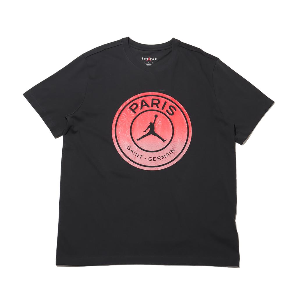 Jordan X PSG Collaboration FW24 M J Logo Print Outdoor Casual Sports Crew Neck Short Sleeve T-Shirt Unisex T-Shirt Black FV7728-045