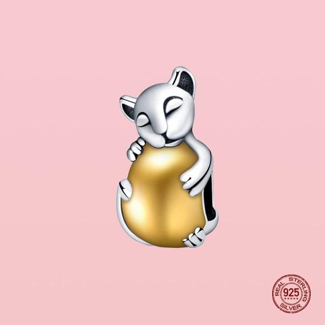 Pendentif en argent sterling 925 avec perles pour bracelet et collier Panjia originaux, bijoux pour femmes