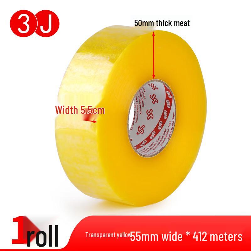 3J Large Roll Transparent Packing Tape