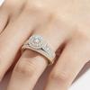 SHEIN Hot-selling Fashionable Gold Couple Rings Round Inlay AAA Zircon Ring Wedding Set Jewelry for Women