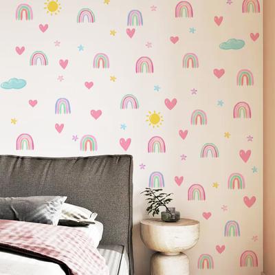 Ms8035B Rainbow Love Cloud Star Wall Sticker Bedroom Living Room Decorative Wall Sticker Large Quantity Can Be Negotiated