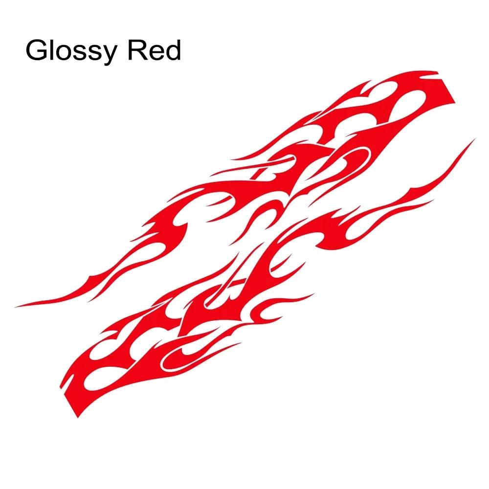 2Pcs Universal Vinyl Flame Graphics Car Body Side Stickers Flame Sports Racing Stripe Decorations Suitable For All Cars SUV