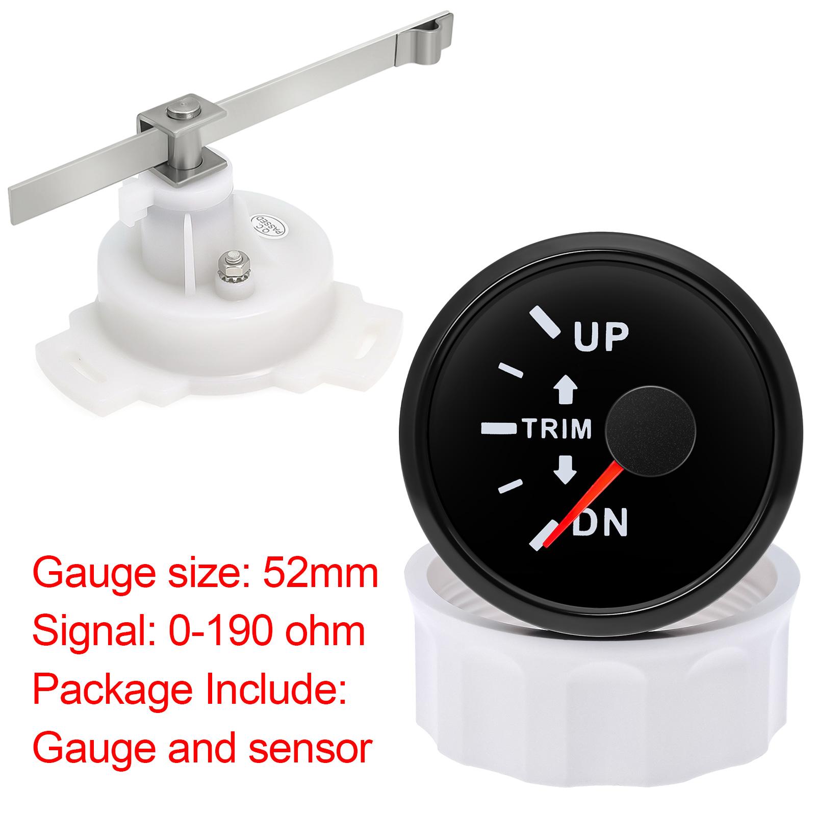 

7 Color LED Backlight 52mm Trim Gauge 0-190ohm Trim Gauge Sensor For 12V 24V Car Boat Marine Boat Vehicles Up-Down Trim Meter L-BN