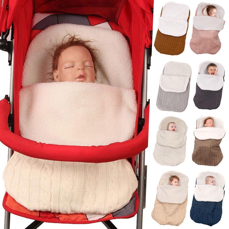 Newborn Knit Baby Swaddle Stroller Wrap Blanket Warm Infant Pram Bag Sleeping
