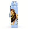 1PZ Busto di Leone Selvatico in Piedi Figura 750ml Bottiglia d'Acqua in Plastica Colorata Tappo Flip-Straw Anti-Perdita Per Sport Ufficio Uso Domestico