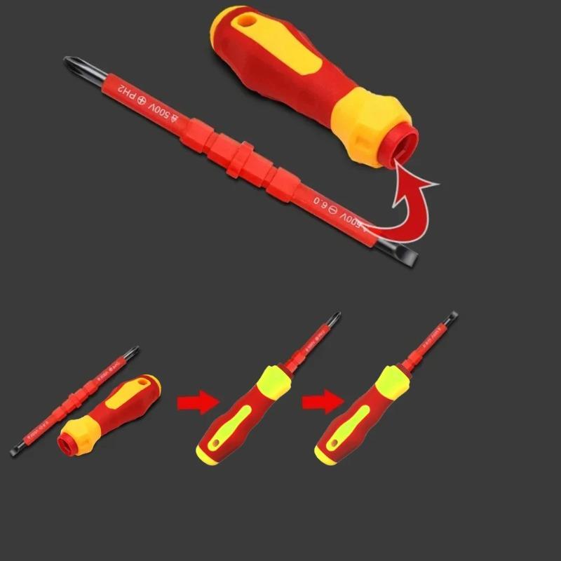 Mehrzweck-Dreifach-Isolier-Schraubendreher-Set, Schlitz-Kreuz-Bohrer, Elektriker-Werkzeugsatz, Bequem und Praktisch