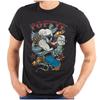 Popeye the Sailor Man Traditional Tattoo Womens or Mens Crewneck T Shirt Tee