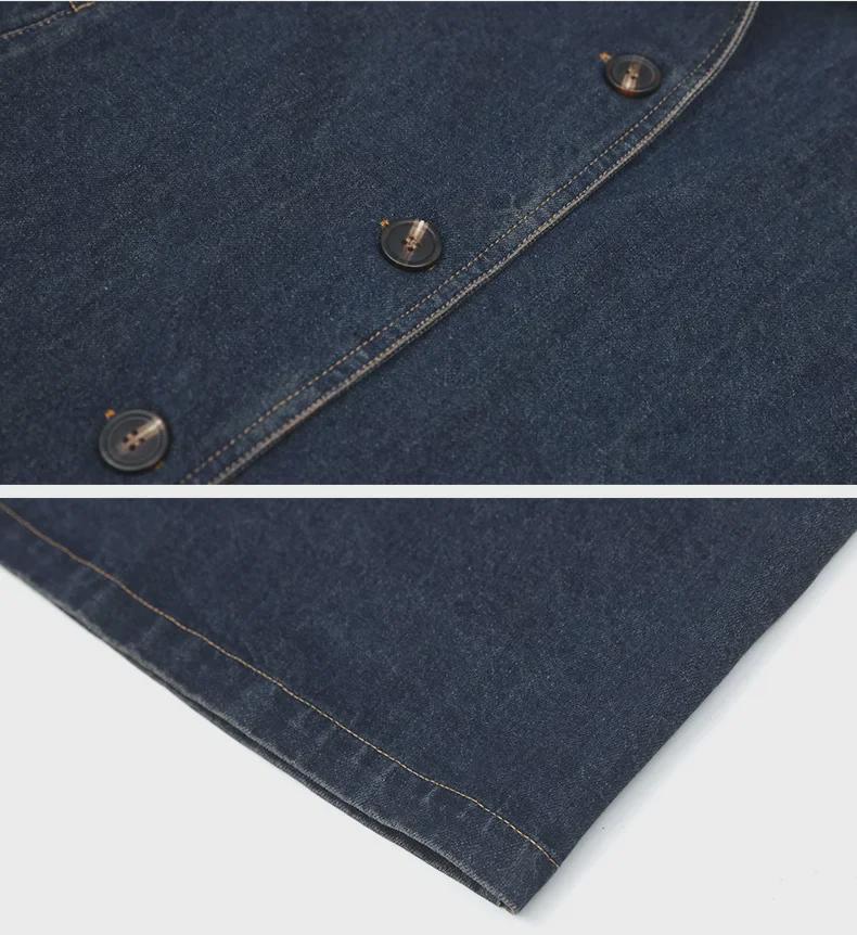 2024 Damen Jeansjacke: Mittellang, lockere Passform, große Größen für Frühling und Herbst