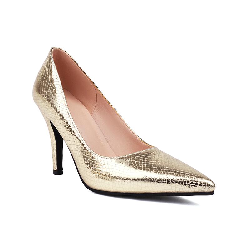 

Женские туфли-лодочки с острым носком на тонком высоком каблуке, лаконичный дизайн, перчатки-туфли, женская модная обувь, весна-осень, черный, серебристый цвет 46 46 золотой