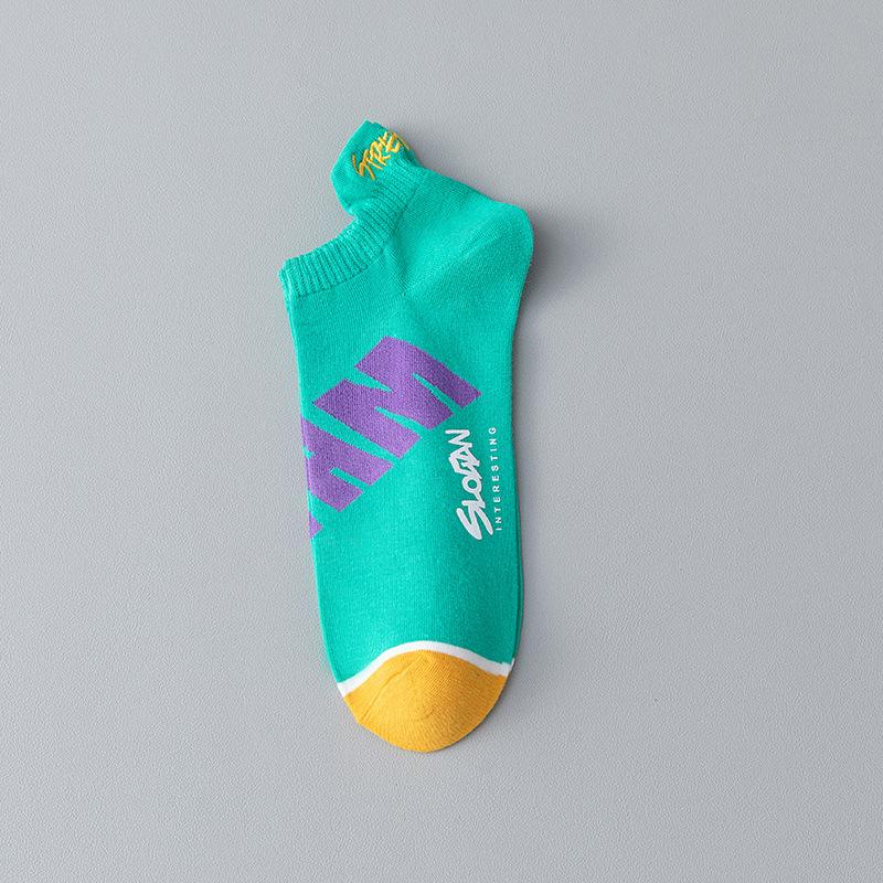 

Мужские летние тонкие хлопковые антибактериальные молодежные короткие носки 1 pair синий