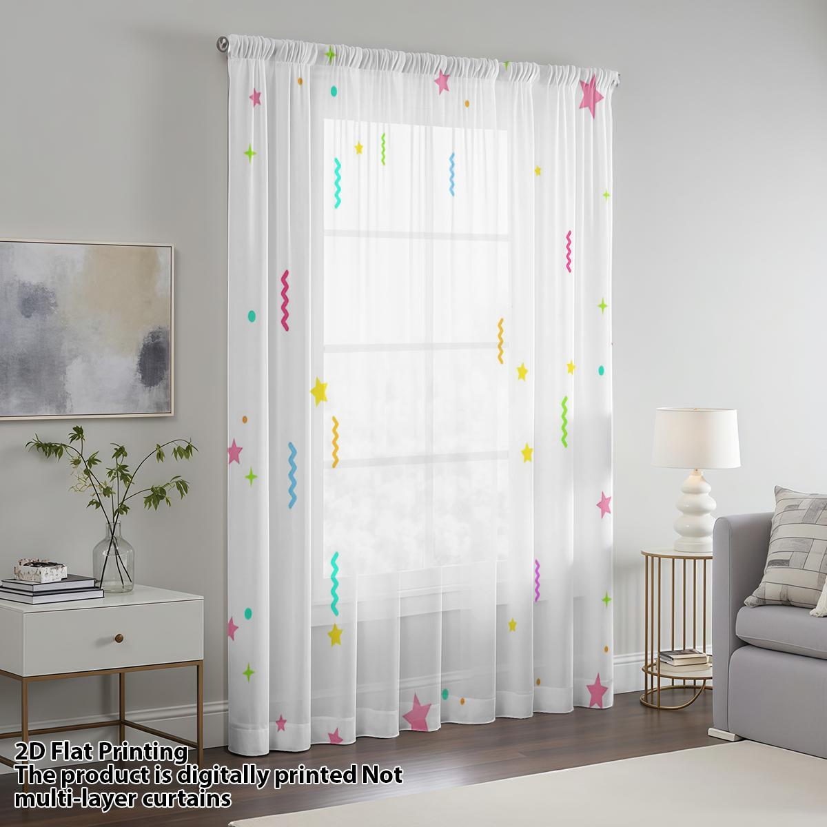 

Artistic Blues Forest Style Plant Window Screen Cool Toned Light Luxury Quiet Atmosphere High End Decorative Scr Curtain Made Of Polyester W100*H70(CM)-Hooks&1PCS