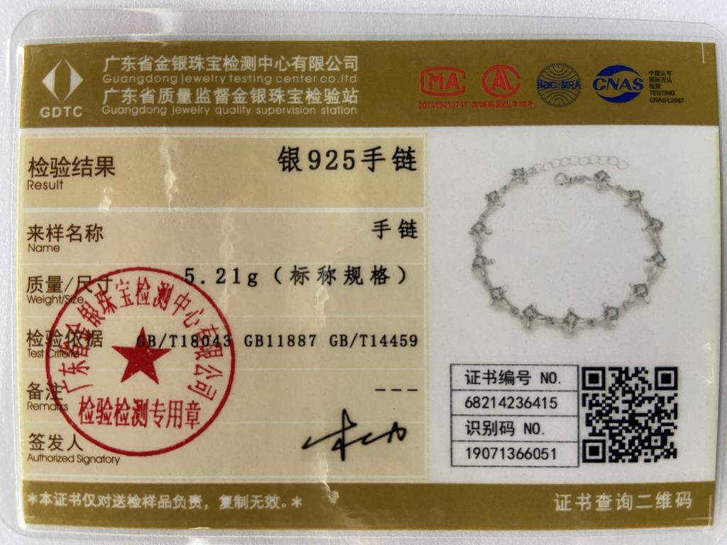 925 Sterling Silver AAA Zircon Bracelet Gift Wedding Jewelry