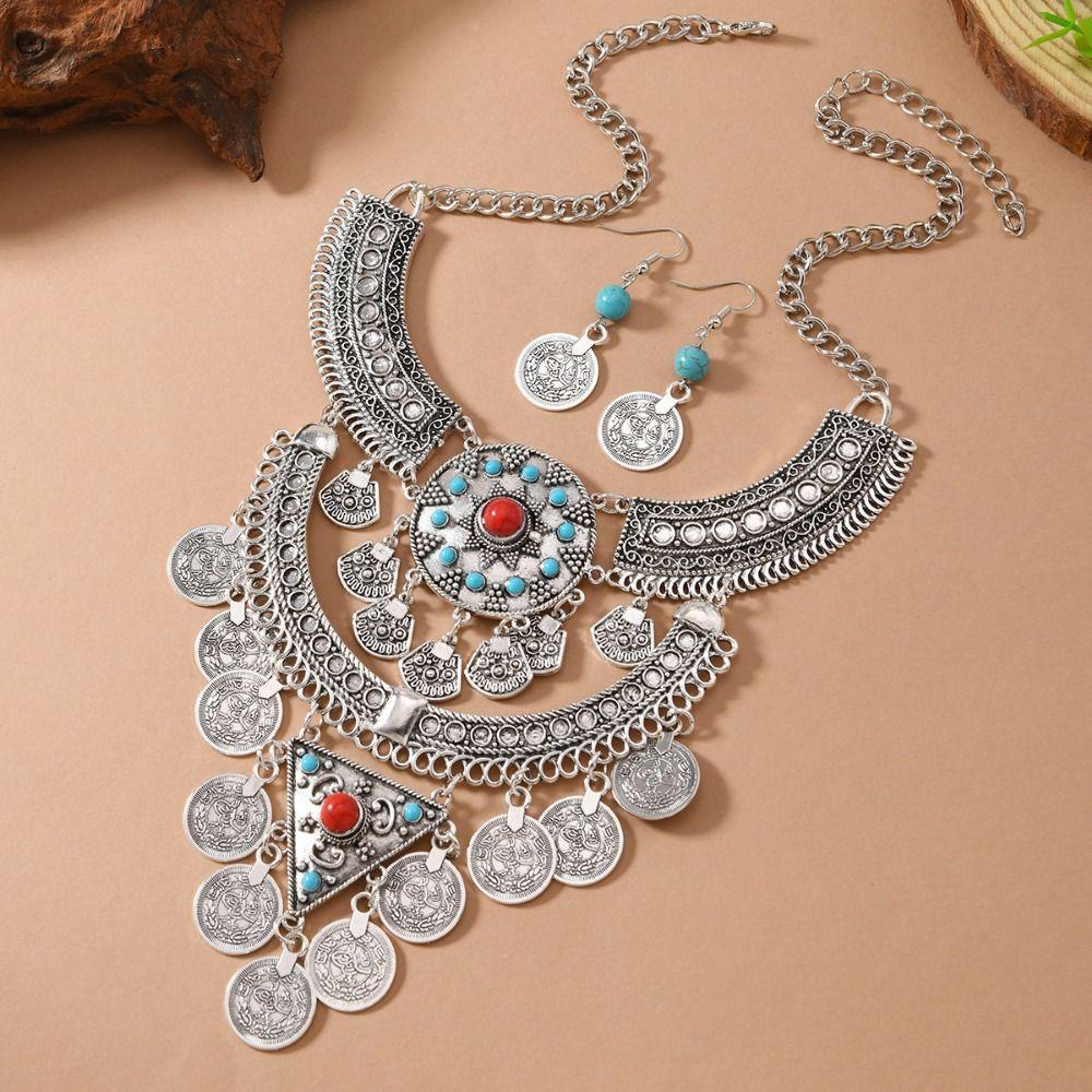 Exquisite Ethnic Style Jewelry Set Vintage Neck Jewelry  Jewelry Accessories