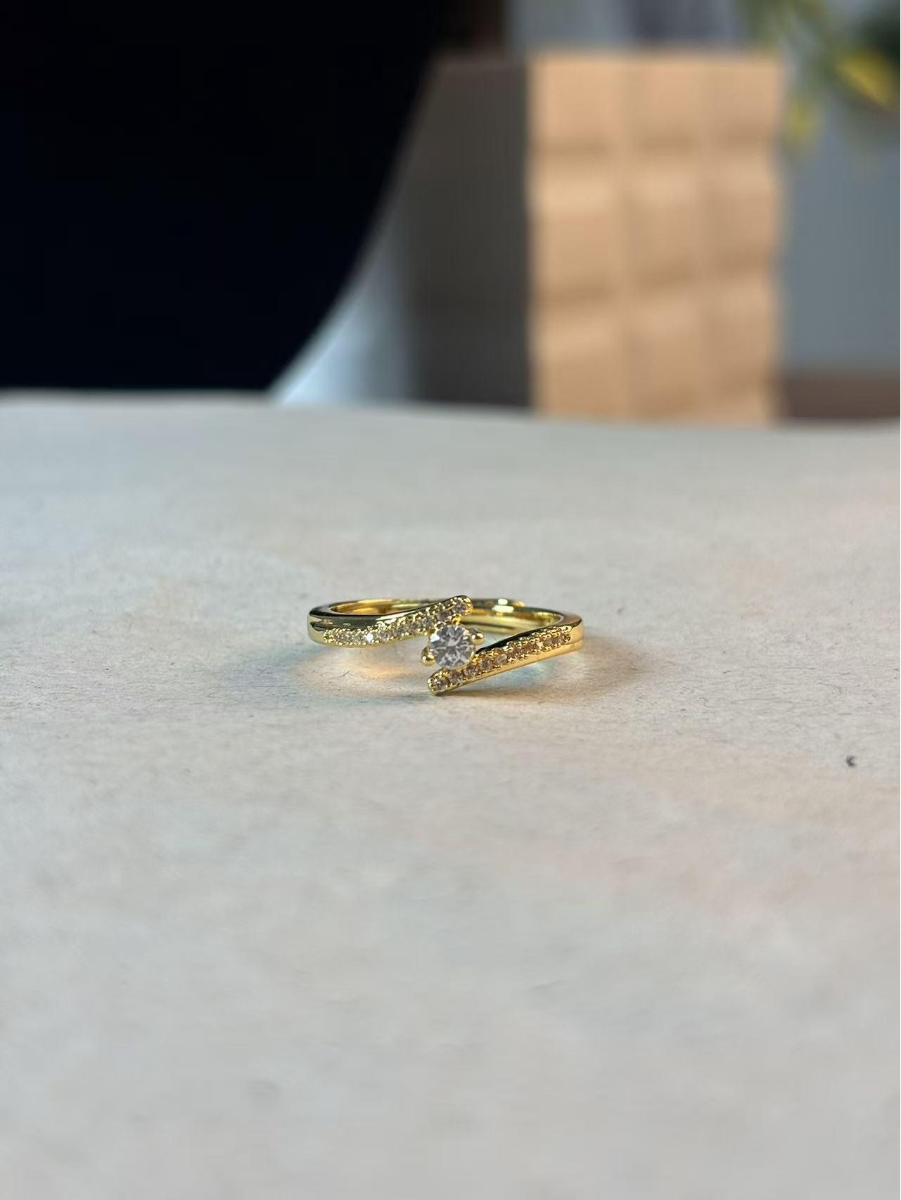 New Women s Open Ring: Elegant Gold-Plated European & American Style золотой