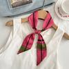Silk Scarf Long Strip New Multi-functional Headscarf Decorative Small Scarf Niche Design Sense Bow Tied Hair Braided Headband