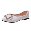 Ladies Shoes Shallow Mouth Women's Flats Fashion Square Button Beanie Flat Shoes Sexy Pointed Toe Flat Low Heels
