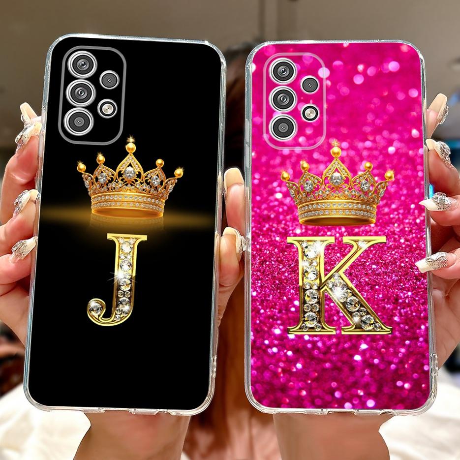 For Samsung Galaxy A13 4G Case SM-A135F Luxury Crown Letters Cover Soft Silicone Phone Case For Samsung A13 A 13 5G A136B Fundas