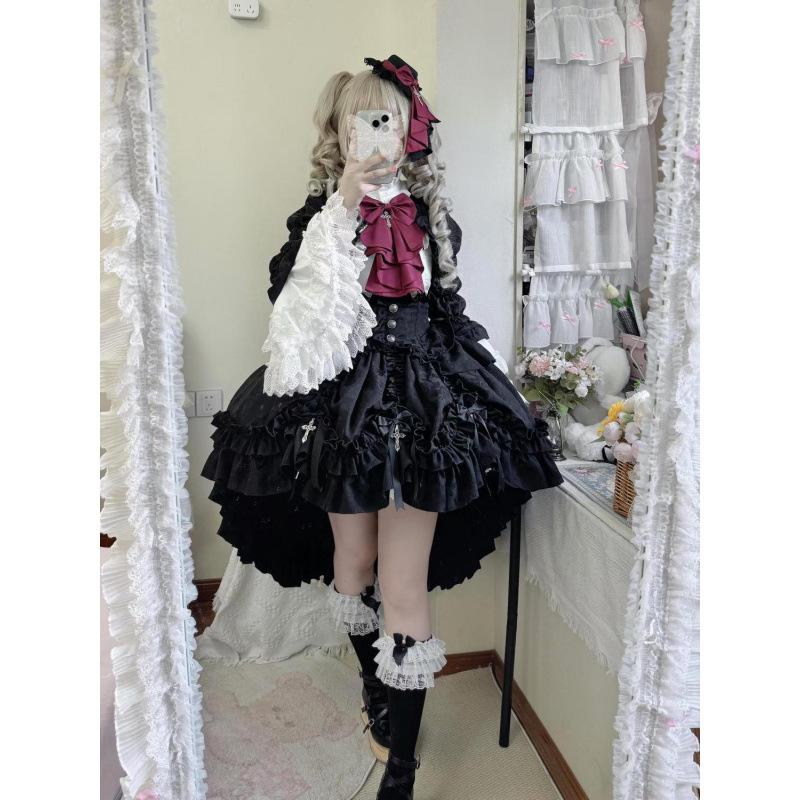 Gotická Lolita Šaty Set Y2k Večerní Párty Šaty Vintage Cosplay Ženy