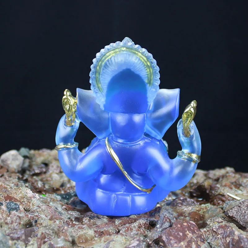 Statua Fatta a Mano in Resina del Signore Ganesha Statuetta Dio Elefante Ganpati per Altare di Casa Decorazione Indù Regalo di Prosperità