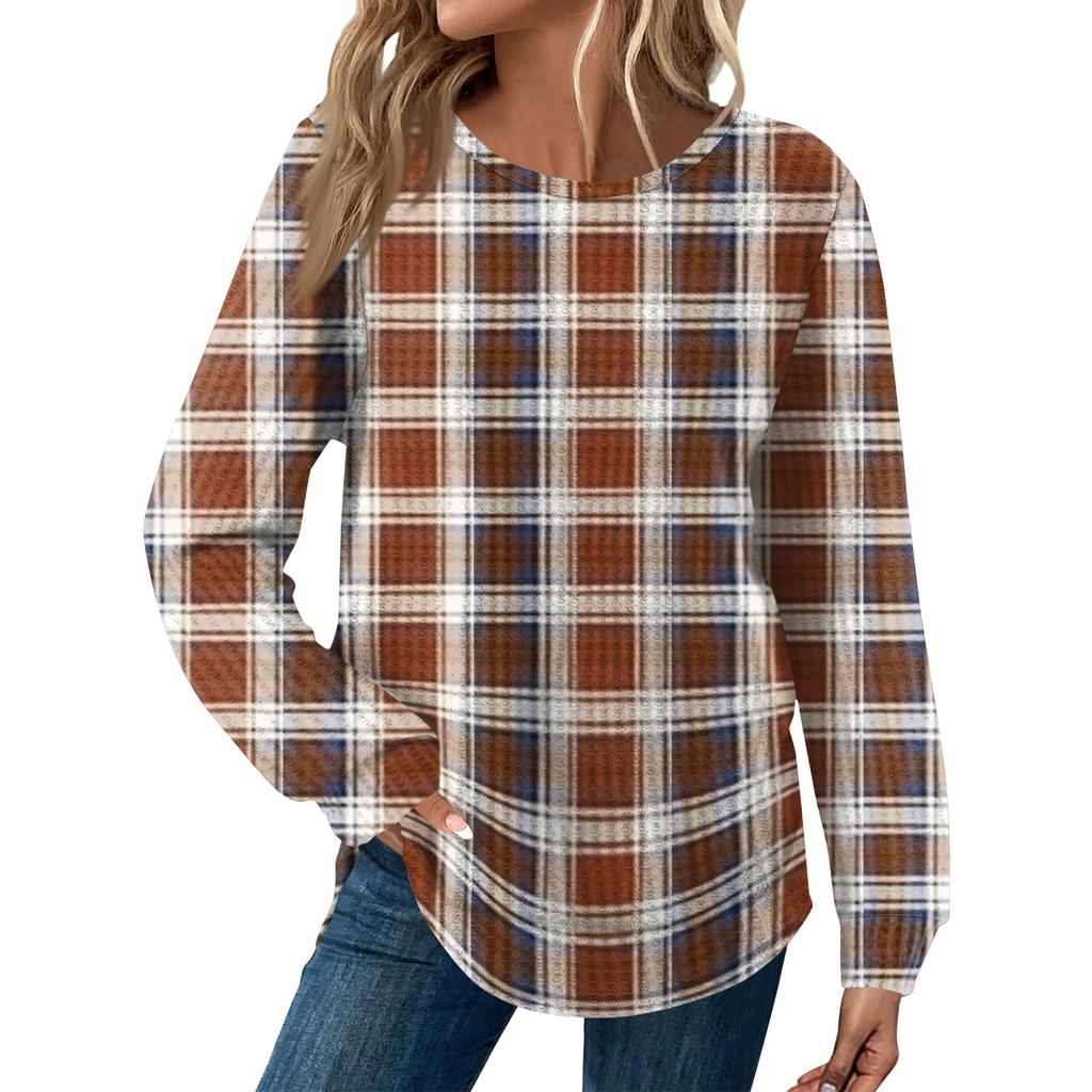 Women's Fashion Loose Long Sleeve Round Neck Casual Top