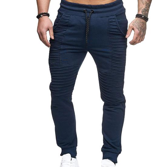 Pantalon de survêtement respirant couleur unie cordon de serrage taille élastique pantalon skinny d'extérieur pour la salle de sport