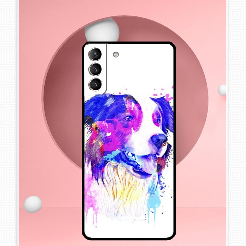 Border Collie Dog Case For Samsung Galaxy S22 S23 S24 Ultra Note 20 10 S8 S9 S10 Plus S21 S20 FE Soft Cover
