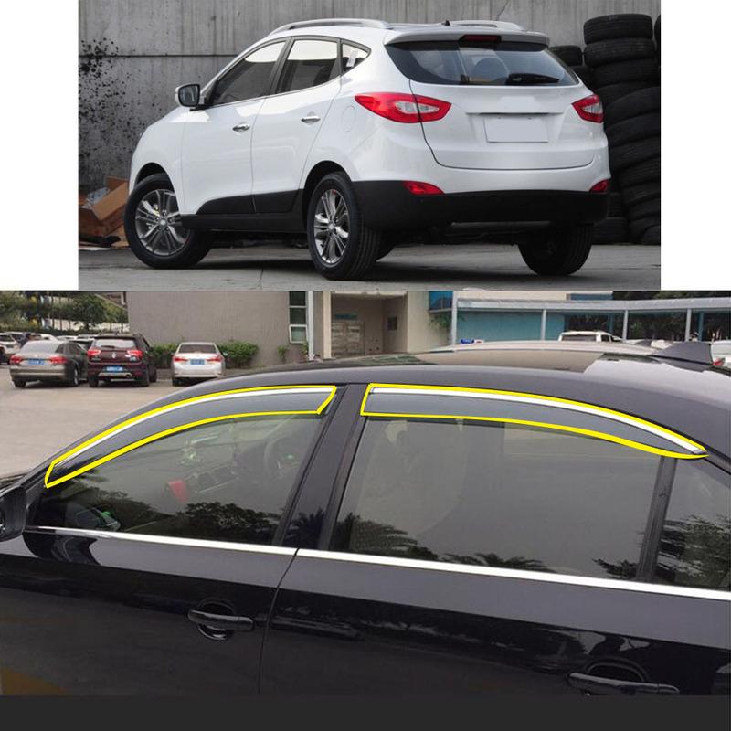 For HYUNDAI IX35 2010-2011 2012 2013 2014 2015 2016 2017 Car Sticker Plastic Window Glass Wind Visor Rain/Sun Guard Vent