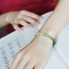 Natural Gradient Color Qingshui Hotan Jade Bracelet for Women, High Ice Quality Green-white Jade Beads, Loose Beads, Accessory Beads, Bracelet