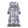 Spring 2026 Bohemian Tassel Dress: European & American Style, Position Print, Loose Fit Women's Clothing.