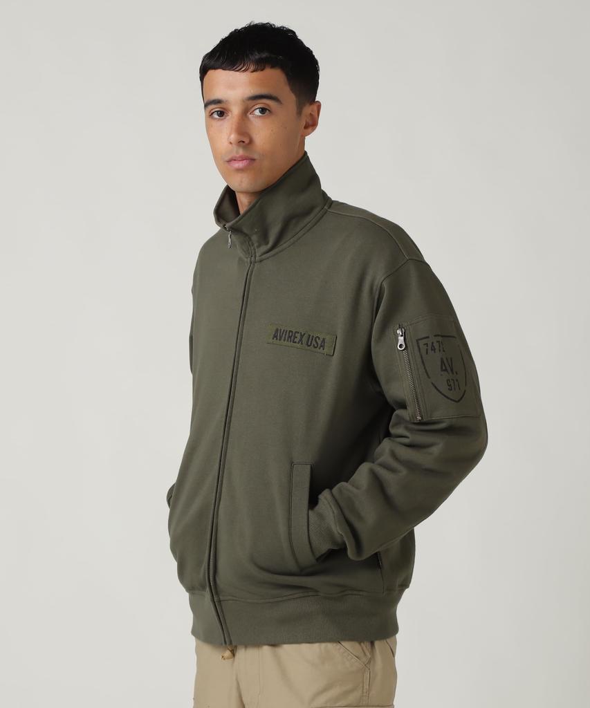 AVIREX FATIGUE STAND COLLAR ZIPUP SWEAT M 310 Olive Men's 783-4930001