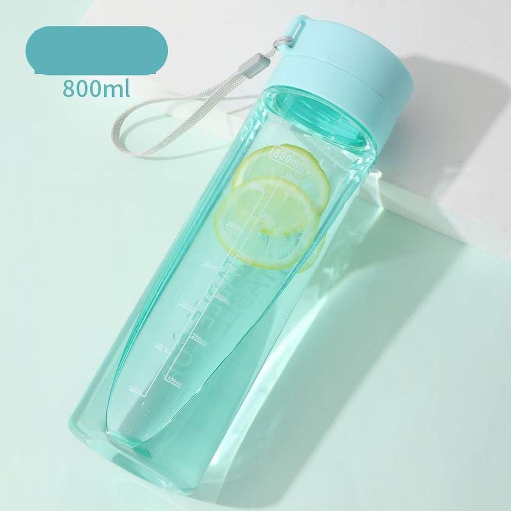 1 ks Přenosný hrnek Láhev na vodu, Matná s mátovým víčkem, Poutko na zápěstí 20,2 OZ