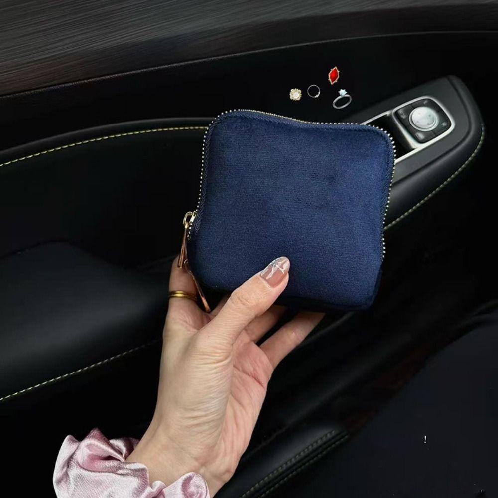 Sac de Rangement pour Bijoux Double Couche Boucles d'Oreilles Velours Porte-Bijoux Pochette Sac d'Emballage pour Bijoux Vacances