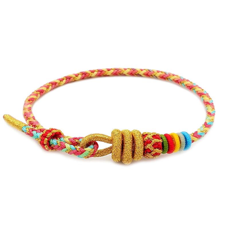 Vynikající ručně pletené vícebarevné provázkové náramky Jednoduchý romantický náramek s dračím uzlem Dárek