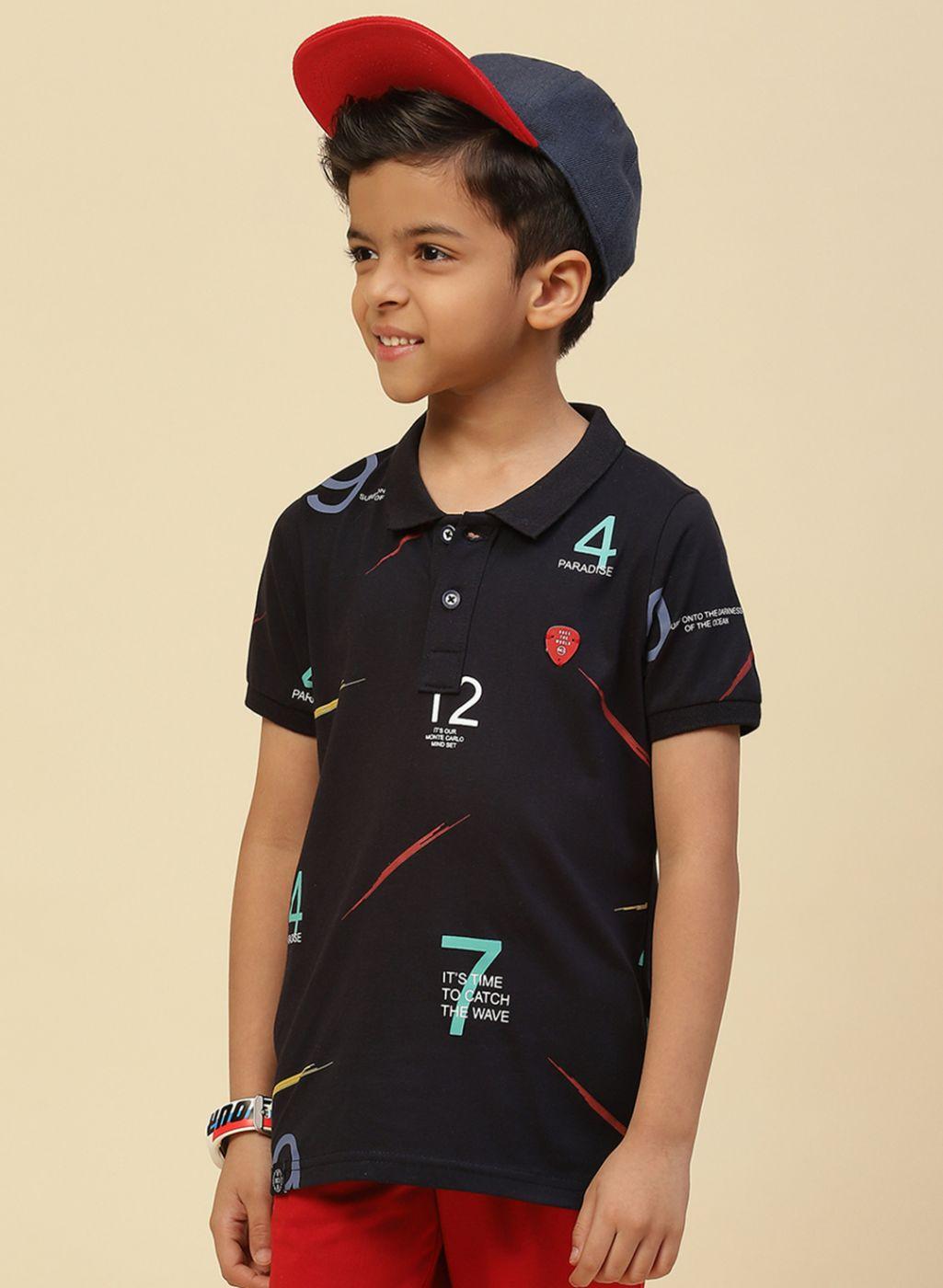 Monte Carlo Boys Collar Neck T-Shirt 30 темно-синий