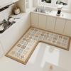 Carpet for Kitchen Pvc Floor Mat L-shaped Rug Soft Diatom Mud Absorbent Foot Mats Non-slip Water-absorbent Home Decoration