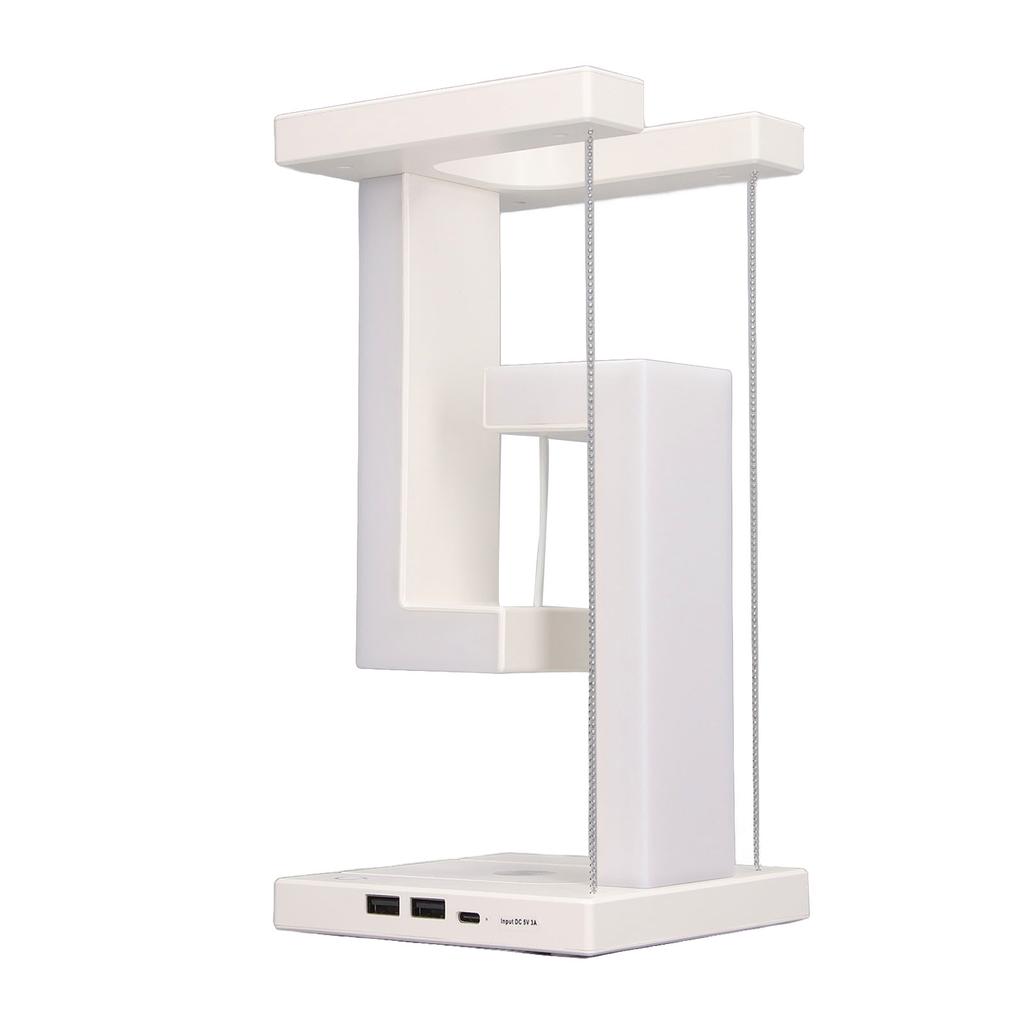 Magnetic Levitation Night Light 3 Gears Touching Switch LED Table Lamp with Phone Wireless Charging White
