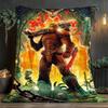 1Pc DOOM Print Flannel Blanket, High quality Comfortable for All Seasons, Home Decor, Warmth and Comfort, Perfect for Christmas Gifts
