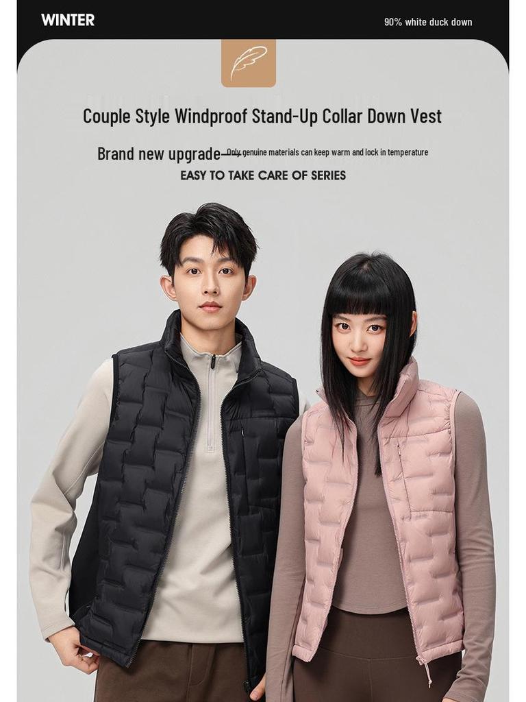 Unisex High-End Lightweight Down Vest, Outdoor Sports, 90% White Duck Down Jacket.