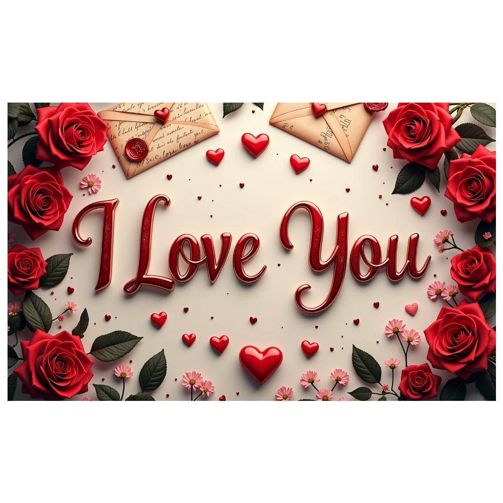 Romantic Decoration Sign Envelopes Floral Backdrop For Valentine Birthday Photo Booth