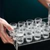 12pcs Set 20ml Fashion Spirits Cup Set Striped Small Wine Glass Transparent Creative Brandy Liquor Goblet Household SGlass