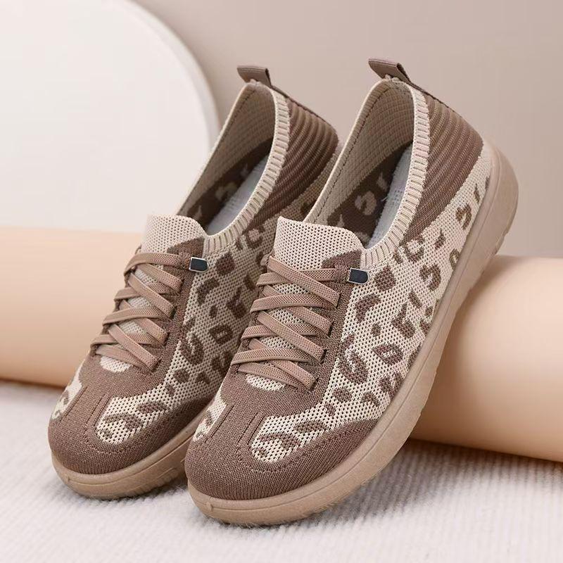 Autumn 2026 Leopard Print Women's Breathable Mesh Shoes - Lightweight, Versatile, Soft Sole, Comfortable Casual Footwear