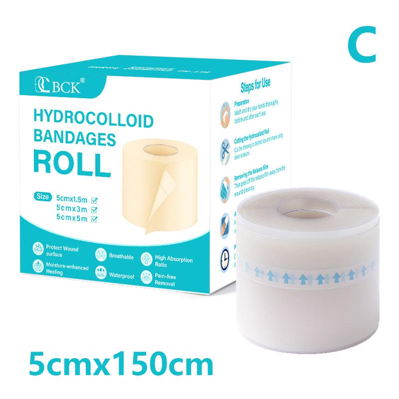 

1 рулон гидроколлоидных пластырей для эффективного ухода за ранами, экстратонкая, мягкая, водонепроницаемая самоклеящаяся лента для покрытия шрамов 5cmx150cm
