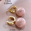 1 par Moteable Rosa Perle Rhinestone Dekor Hoop Øredobber for Kvinner for Fest